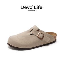 的沃 Devo 软木鞋底真牛皮勃肯包头鞋 3624 男女同款189元