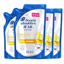 海飞丝清爽控油洗发水200ml/g*4袋官方去屑止痒家用洗头发露套装9.9元