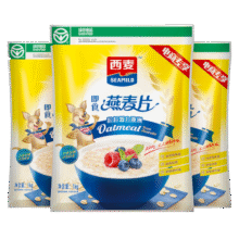 西麦即食燕麦片 多种谷物混合  健身养生代餐中老年营养早餐冲泡食品 【有机0添加】 400g*1袋 有机胚芽36.9元 (月销5000+)