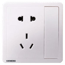 西门子（SIEMENS） 开关插座面板 墙壁大板二三插暗装 致典系列雅白色 五孔插座带 开关15.9元 (券后省200,月销1000+)