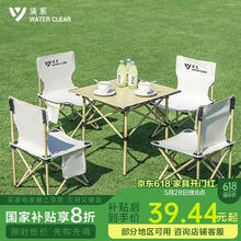 清系 WATER CLEAR 户外折叠桌椅便携式野餐桌椅露营桌子装备 方桌（白） 60方桌（1-4人款）5.6元