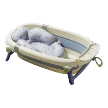 PLUS会员、国补：babycare 婴儿洗澡盆坐浴盆洗澡神器可折叠浴盆游泳浴盆 洗澡桶单盆 冰川蓝128.39元