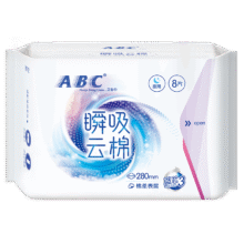 PLUS会员、需首购、需凑单：ABC卫生巾 瞬吸云棉超薄棉柔 280mm*8片2.68元包邮（需入会）