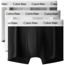 Calvin Klein内衣男士三条装ck提花腰边低腰棉质贴身防夹臀四角裤平角内裤男 U2664998-太空黑/月光白/椰青灰 3条 L355元 (券后省80,月销9000+)
