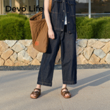 Devo Life 的沃 女款复古油蜡牛皮软木平底凉鞋 119WP56170199元包邮