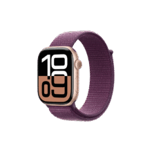 Apple/苹果 Watch Series 10 智能手表GPS款46毫米玫瑰金色铝金属表壳梅子色回环式运动表带MX2C3CH/B1881.14元（需领券）