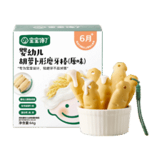 宝宝馋了婴儿磨牙棒6月以上婴幼儿宝宝零食辅食带绳磨牙饼干64g9.9元（需领券）