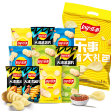 乐事（Lay's）薯片（黄瓜味 原味 红烩味 鱿鱼味 鸡翅味）400g 混合10包