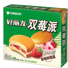 好丽友（ORION）派 休闲零食饼干糕点 双莓派【12枚】276g39.7元（合13.23元/件）