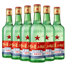 红星二锅头 大二 清香型白酒 56度 500ml*6瓶 非原箱纯粮口粮酒端午节82.3元