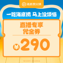 美团 海底捞 290元代金券 限1张239元买290代金券