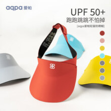 aqpa【UPF50+】儿童防晒帽无顶遮阳帽遮脸防风防紫外线男女童0-15岁 浅灰（第2代） 均码29.5元 (券后省0.5)