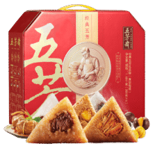 五芳斋经典五芳粽子礼盒1680克 12粽6口味大礼包 *4件75.32元/件（下单3件，送同款一件，共到手4件）