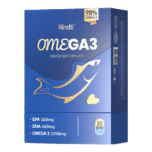 RindTi 深海鱼油软胶囊通血管降血脂omega3高含量dha+epa原装进口中老年成人保健品 【调节三高】高浓度鱼油*3盒316.15元