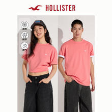 HOLLISTER 霍利斯特 25夏季新款经典小海鸥情侣T恤男女装KI324-5283 珊瑚红 M (180/100A)54.35元（需买2件，需用券）