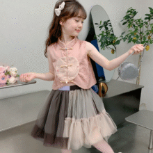 大嘴猴童装女童裙子2025夏季新款可爱公主裙女孩蓬蓬裙洋气时髦薄纱裙 深咖色 11036.9元（需领券）