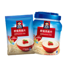 QUAKER【专享】即食1000g快煮燕麦片营养早餐冲饮方便速食懒人代餐罐+袋 即食1000g罐+袋37.9元 (券后省22)