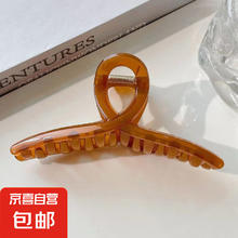 京喜 超值多件套 发夹亚克力发圈高马尾山茶花心发饰 13cm咖色