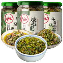 再降价、微信小程序、川娃子烧椒酱230g+牛肉烧椒酱230g+皮蛋烧椒酱230g组合装共690g12.14元包邮（合4.05元/罐）