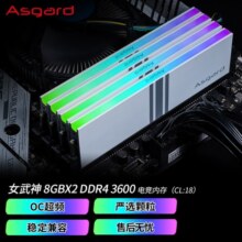 阿斯加特（Asgard）16GB(8Gx2)套 DDR4 3600 台式机内存条 RGB灯条-女武神·瓦尔基里系列249元 (月销2000+)