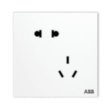 ABB 开关插座面板 盈致系列白色  无边框 86型电源 斜五孔插座10只装175.6元