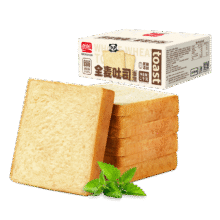 盼盼 全麦吐司面包 切片早餐面包三明治吐司粗粮0蔗糖面包片 1kg/箱14.16元