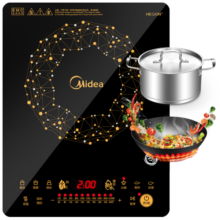 美的（Midea）电磁炉电陶炉 火锅炉匀火 智能定时 多档火力爆炒大功率 以旧换新C21-WT2118（标配汤锅+炒锅）296.1元 (券后省0.9)