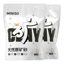 plus：名创优品 天然钠基矿砂猫砂 5kg*2袋*3件94.88元(合31.63元/10kg)