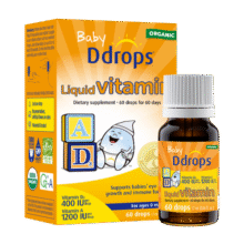 Ddrops滴卓思 新生婴幼儿童营养维生素AD滴剂vd3 初生0-1岁 1.7ml 400IU168元 (月销1w+)