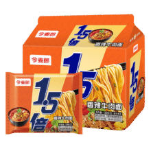 再降价:今麦郎方便面 1.5倍速食宵夜香辣牛肉拉面130g*5袋7.36元