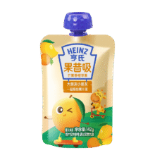 需试用：亨氏（Heinz）果昔吸 婴儿辅食宝宝果汁泥 芒果橙子苹果142g4.9元