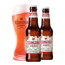 青岛啤酒 TSINGTAO 超值神车！！白啤12度玫瑰红箱啤 258mL 9瓶 赠啤酒杯1*券后42元