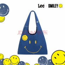 Lee xSmiley联名！购物袋男女托特包帆布包 牛仔蓝+笑脸挂件￥116.00