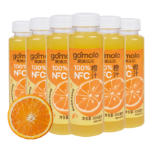 果满乐乐100%NFC橙汁纯果汁饮料 300ml*6瓶鲜果冷压榨鲜榨果汁