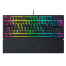 雷蛇（Razer）雨林狼蛛V3竞技版 轻机械游戏键盘 电竞游戏键盘 87键 带腕托 RGB背光灯效399元 (月销1000+)
