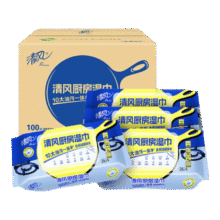 清风【李昀锐同款】厨房湿巾25片*4包 超大加厚尺寸 厨房用纸 整箱37.41元（合18.70元/件）