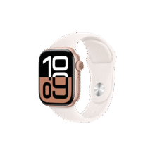 plus会员：Apple/苹果 Watch Series 10 智能手表GPS款42毫米玫瑰金色铝金属表壳淡桃粉色运动型表带S/M MX1R3CH/B2026.41元（需领券）