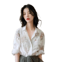 MULA 夏季高级设计感印花上衣时尚减龄宽松显瘦小众女士衬衣135元