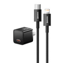 倍思小酷 苹果充电器氮化镓pd20W套装iphone14快充线充电头适用13/12ProMax手机Type-C插头iPad 黑色49元 (月销5000+)