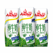 安佳（Anchor）4.4g高蛋白高钙纯牛奶 250ml*3盒 尝鲜装 新西兰原装进口草饲牛奶29.9元 (月销1w+)