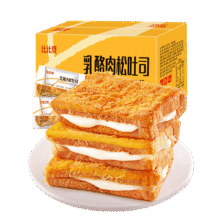 比比赞（BIBIZAN）乳酪肉松吐司800g整箱10.82元（需领券、plus会员和新客）