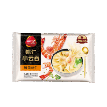 三全 鲜美虾仁小云吞410g约50只儿童早餐 小馄饨云吞面 点心 夜宵24.9元 (券后省100,月销1w+)