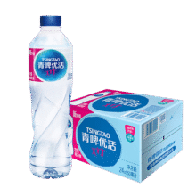 Plus会员:青啤优活 饮用水 纯净水550ml*24瓶*4件71.28元（合17.82元/件）