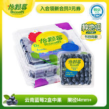 Driscoll's 怡颗莓 当季云南蓝莓14mm+ 2盒装 125g/盒 生鲜水果22.9元
