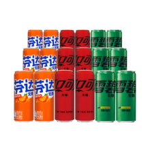 可口可乐无糖混合装330ml*18罐 零糖零卡碳酸饮料整箱26.9元（三人团）