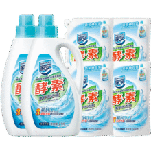 家安超凡净透酵素净护洗衣液2kg*2瓶+500g*4袋 12斤低泡易漂洗除菌79.9元 (券后省20)