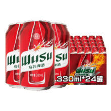 乌苏啤酒（wusu）大红乌苏烈性啤酒330ml*24罐/箱整箱装99元 (券后省20,月销9000+)
