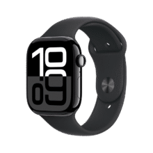 Apple Watch Series 10 智能手表46毫米亮黑色铝金属表壳黑色运动型表带S/M【GPS款】MX263CH/B1880元