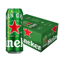 喜力啤酒 经典啤酒 整箱装 全麦酿造 原麦汁浓度≥11.4°P 500mL 24罐300元包邮、合150元/件（送赠品）