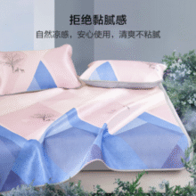 水星家纺 百丽丝 维尔伊特印花冰丝凉席三件套 150*200cm￥49.00